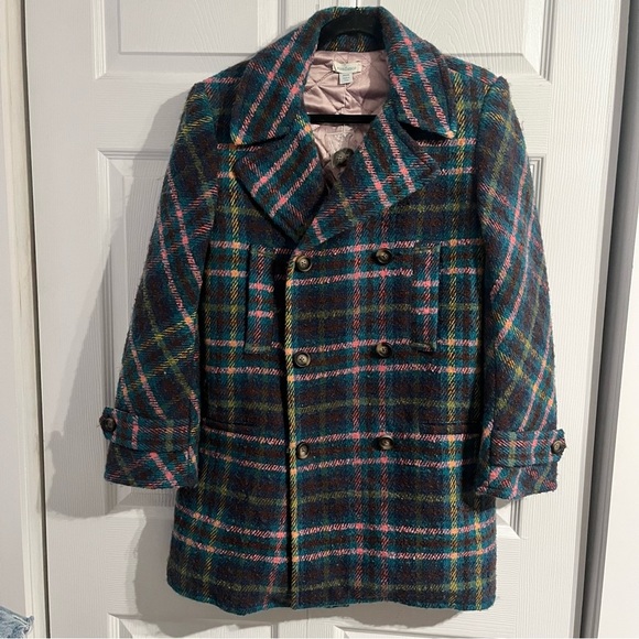 Sundance Catalog Multicolor “Tea & Toast Plaid Coat” Size PXXS - Picture 1 of 4